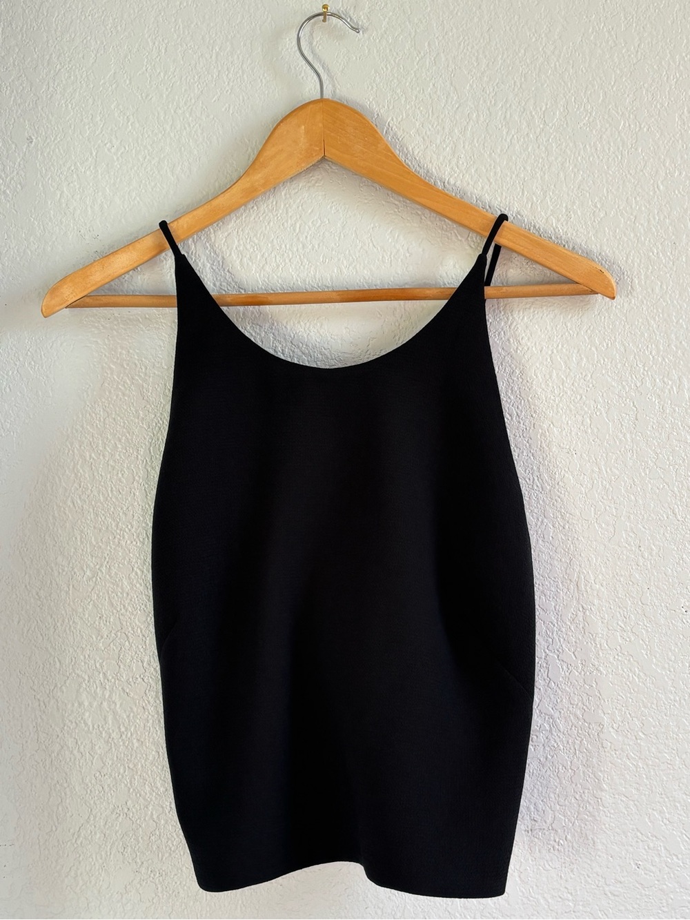 Eliza J Black Blouse With Cross-back Spaghetti Straps - Size 12